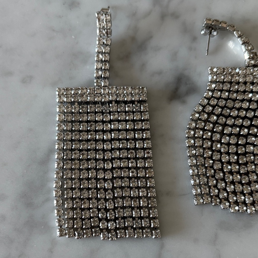 Sparkling Rhinestone Earrings - Picture 2 of 5